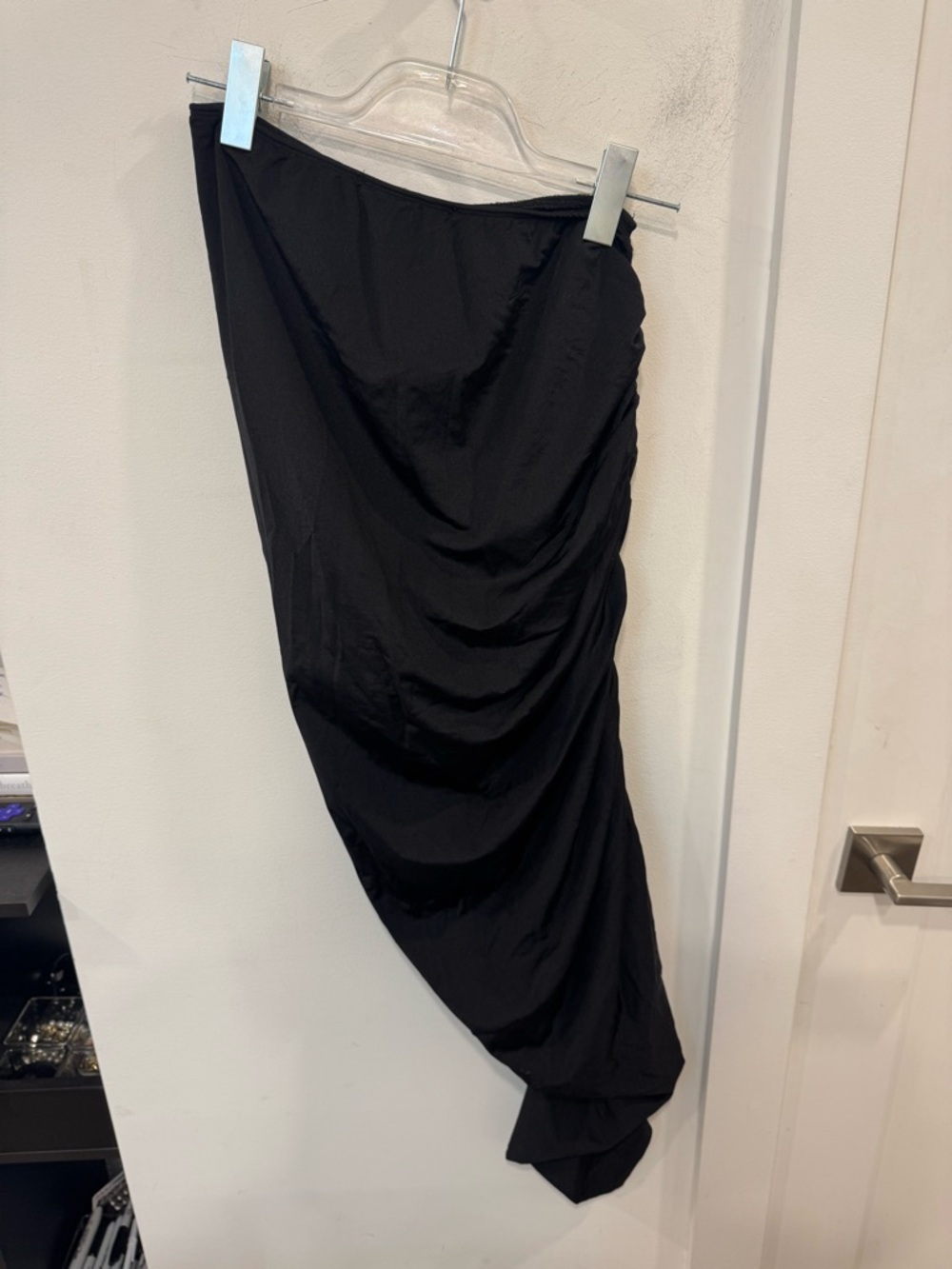 Lioness Black Ruched Asymmetric Midi Skirt - Picture 5 of 5